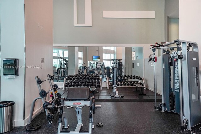 1900 N Bayshore Dr Unit 1411, Miami, FL 33132 - gym with a towering ceiling