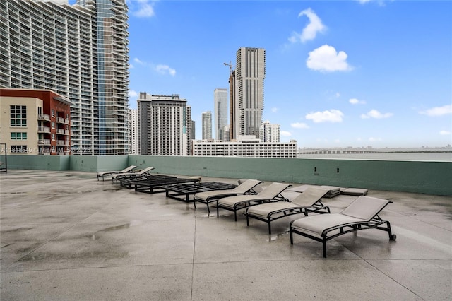 1900 N Bayshore Dr Unit 1411, Miami, FL 33132 - view of patio / terrace featuring a skyline view