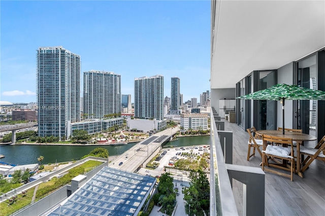 68 SE 6th St Unit 1704, Miami, FL 33131 - balcony with a water view and a view of skyline