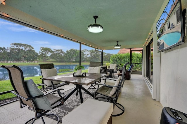 18366 Lake Bend Dr, Jupiter, FL 33458 - sunroom / solarium featuring outdoor dining area