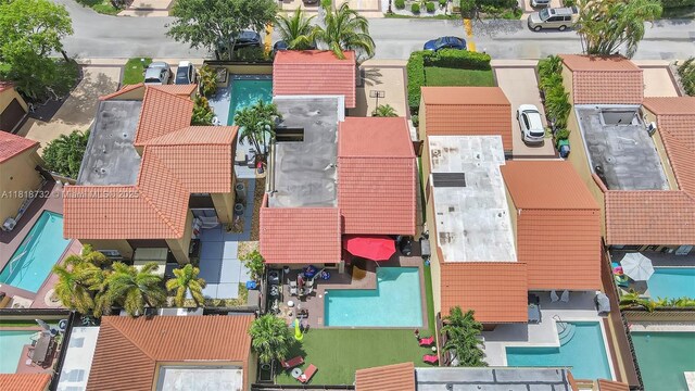 1057 NE 202nd Ln, Miami, FL 33179 - bird's eye view of a pool area