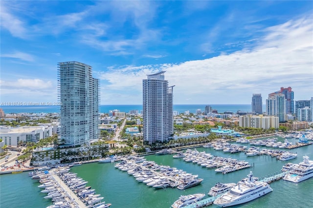 400 Alton Rd Unit 407, Miami Beach, FL 33139 - view of urban area with a marina and a nearby body of water