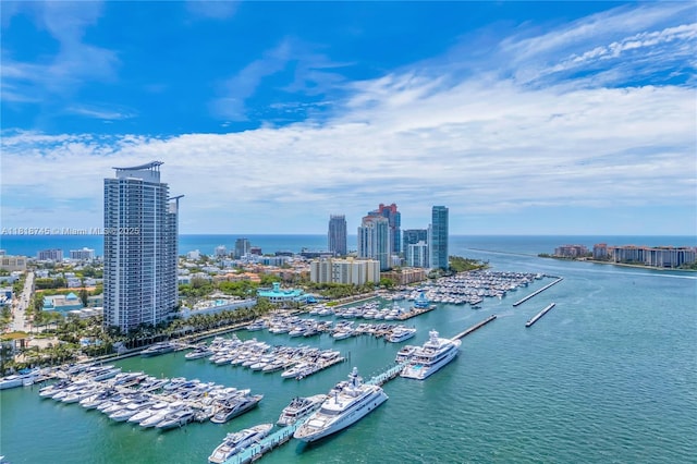 400 Alton Rd Unit 407, Miami Beach, FL 33139 - view of urban area with a marina and a large body of water