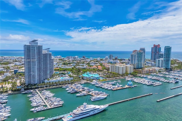 400 Alton Rd Unit 407, Miami Beach, FL 33139 - view of urban area with a marina and a large body of water