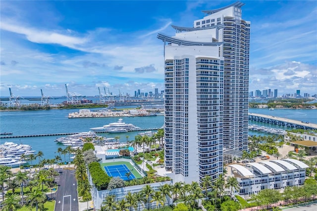 400 Alton Rd Unit 407, Miami Beach, FL 33139 - water view featuring city skyline and numerous boat docks