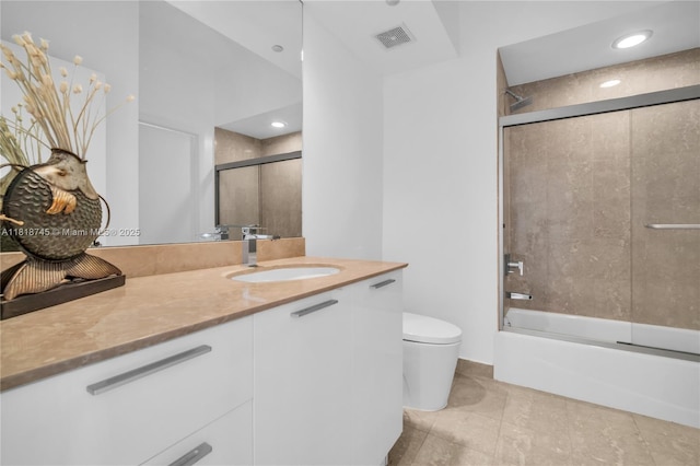 400 Alton Rd Unit 407, Miami Beach, FL 33139 - full bath with vanity, bath / shower combo with glass door, and recessed lighting