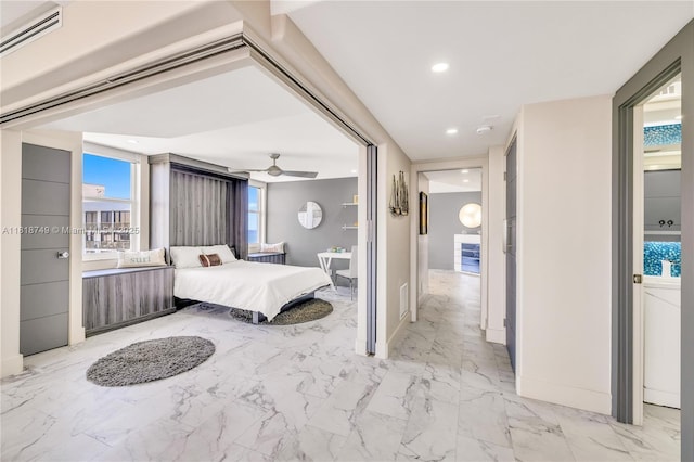 3015 N Ocean Blvd Unit 17A, Fort Lauderdale, FL 33308 - bedroom with marble look tiles and recessed lighting