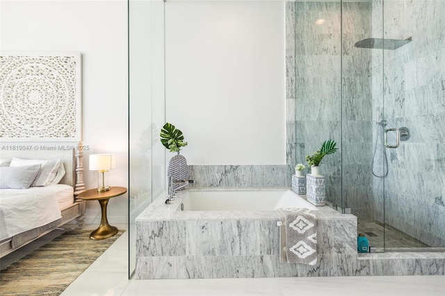 480 NE 31st St Unit Ph5303, Miami, FL 33137 - bathroom with a garden tub and a marble finish shower