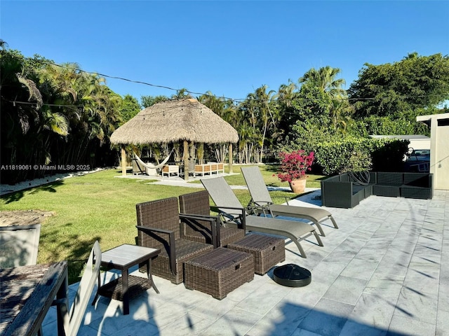 7650 SW 78th Ct, Miami, FL 33143 - view of patio featuring a gazebo and outdoor lounge area