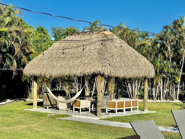 7650 SW 78th Ct, Miami, FL 33143 - view of community featuring a gazebo, a lawn, and a patio