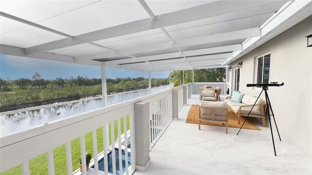 1828 Aspen Ln, Weston, FL 33327 - balcony featuring a water view and an outdoor living space