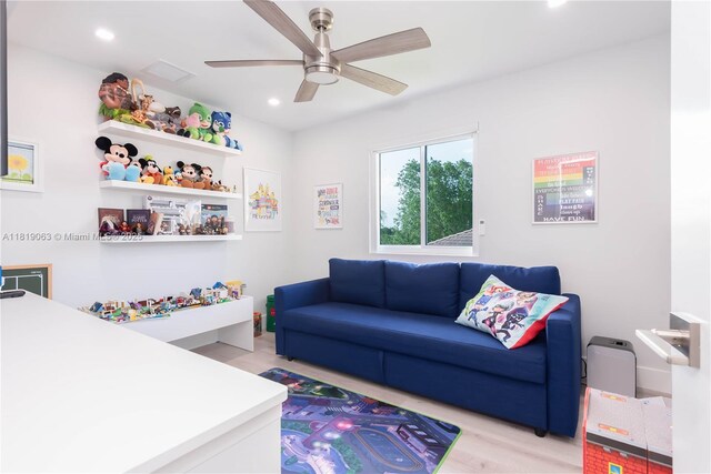 1828 Aspen Ln, Weston, FL 33327 - bedroom featuring wood finished floors, recessed lighting, and a ceiling fan