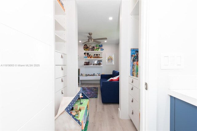1828 Aspen Ln, Weston, FL 33327 - corridor with light wood-type flooring and recessed lighting