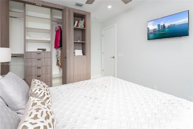 1828 Aspen Ln, Weston, FL 33327 - bedroom featuring recessed lighting, a closet, and ceiling fan