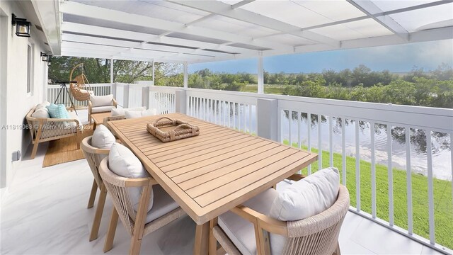 1828 Aspen Ln, Weston, FL 33327 - sunroom featuring a water view, an outdoor living space, and outdoor dining space