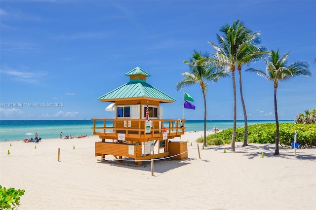 16699 Collins Ave Unit 2107, Sunny Isles Beach, FL 33160 - water view featuring nearby beach and a gazebo