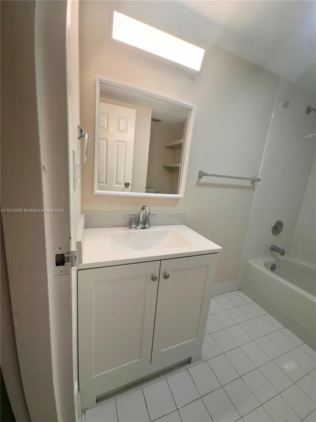 2935 NE 163rd St Unit 3P, North Miami Beach, FL 33160 - full bath with vanity, tile patterned flooring, and tub / shower combination