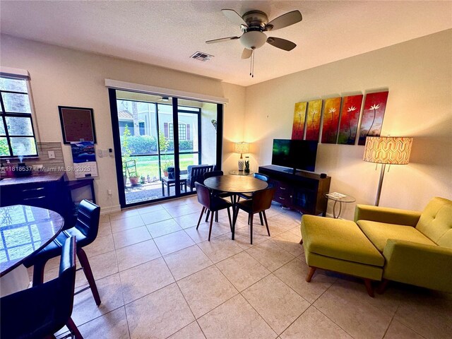 119 Riverwalk Cir E, Plantation, FL 33325 - living area featuring a ceiling fan and light tile patterned flooring