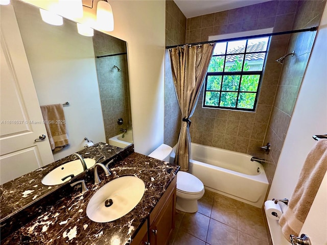 119 Riverwalk Cir E, Plantation, FL 33325 - full bathroom with shower / bathtub combination with curtain, vanity, and tile patterned flooring