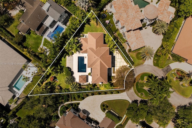aerial overview of property's location featuring property boundaries highlighted