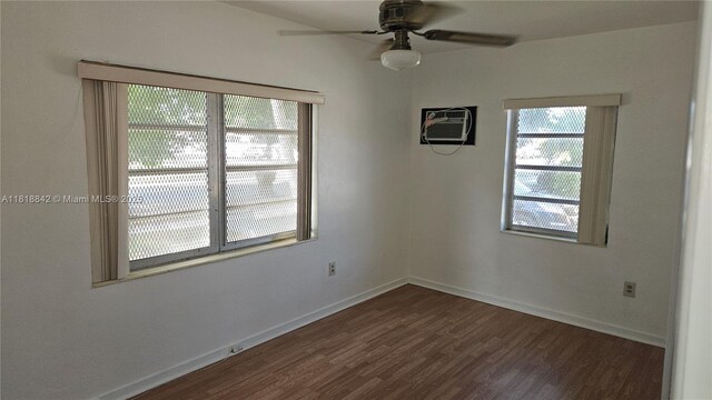 130 W 60th St, Hialeah, FL 33012 - empty room featuring healthy amount of natural light, wood finished floors, a ceiling fan, and baseboards