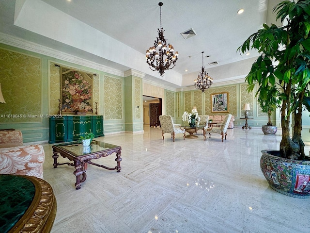 600 Three Islands Blvd Unit 620, Hallandale Beach, FL 33009 - building lobby featuring a decorative wall, a wainscoted wall, and recessed lighting