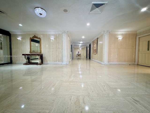 600 Three Islands Blvd Unit 620, Hallandale Beach, FL 33009 - community lobby with crown molding and a textured ceiling