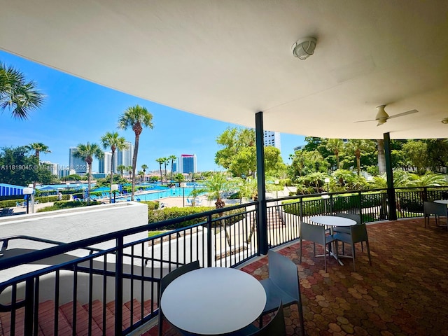 600 Three Islands Blvd Unit 620, Hallandale Beach, FL 33009 - balcony with a ceiling fan