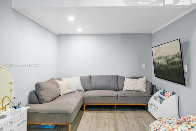 7921 SW 100th St, Miami, FL 33156 - living area featuring wood finished floors and recessed lighting