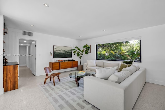 7921 SW 100th St, Miami, FL 33156 - living area with recessed lighting and dark aggregate flooring