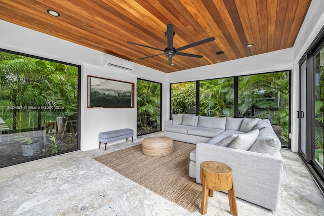 7921 SW 100th St, Miami, FL 33156 - sunroom / solarium with wood ceiling and a wall unit AC