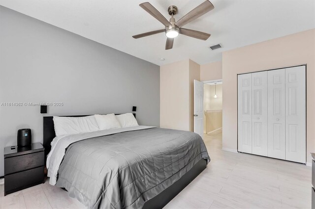 1114 NW 100th Ave, Pembroke Pines, FL 33024 - bedroom featuring a closet and ceiling fan