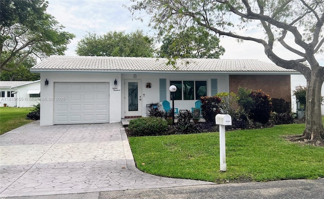 1500 NW 90th Way, Plantation, FL 33322 - ranch-style house with a tile roof, an attached garage, driveway, and a front lawn