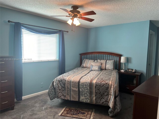 1500 NW 90th Way, Plantation, FL 33322 - bedroom featuring carpet, a textured ceiling, and a ceiling fan