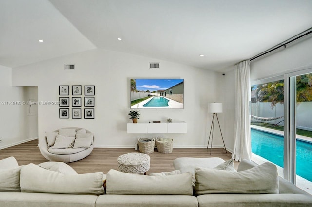 18998 Cloud Lake Cir, Boca Raton, FL 33496 - living room with wood finished floors and vaulted ceiling