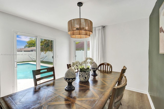 18998 Cloud Lake Cir, Boca Raton, FL 33496 - dining room with baseboards and wood finished floors