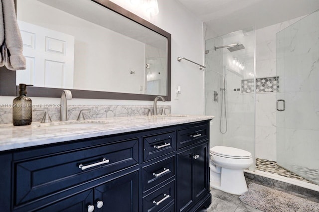 18998 Cloud Lake Cir, Boca Raton, FL 33496 - full bathroom with double vanity and a marble finish shower