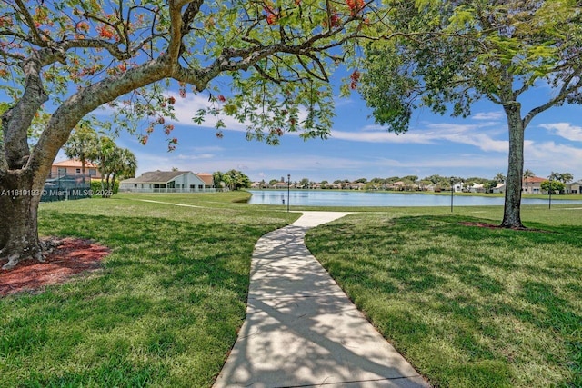 18998 Cloud Lake Cir, Boca Raton, FL 33496 - view of grassy yard with a water view