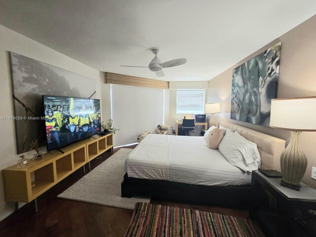 7400 Radice Ct Unit 402, Lauderhill, FL 33319 - bedroom with wood finished floors and ceiling fan