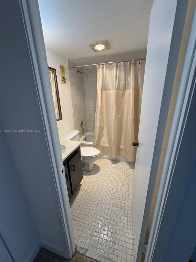 1100 Saint Charles Pl Unit 203, Pembroke Pines, FL 33026 - full bath with toilet, shower / tub combo, vanity, and tile patterned flooring