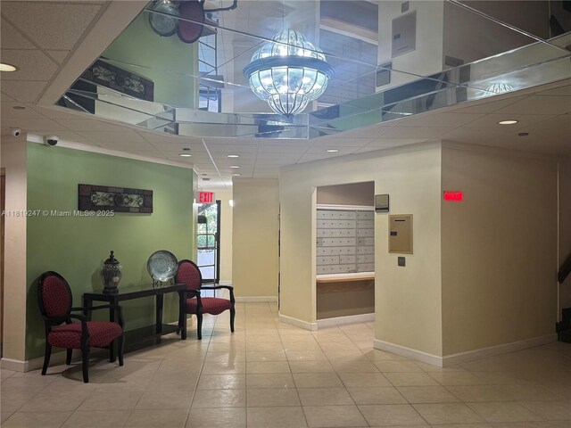 1100 Saint Charles Pl Unit 203, Pembroke Pines, FL 33026 - lobby with a security system, recessed lighting, and a drop ceiling