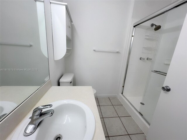 1881 NW 96th Ter Unit 7C, Pembroke Pines, FL 33024 - full bathroom featuring a shower stall, vanity, and tile patterned flooring