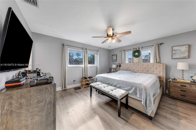8331 NW 18th St, Pembroke Pines, FL 33024 - bedroom featuring light wood-style floors and ceiling fan