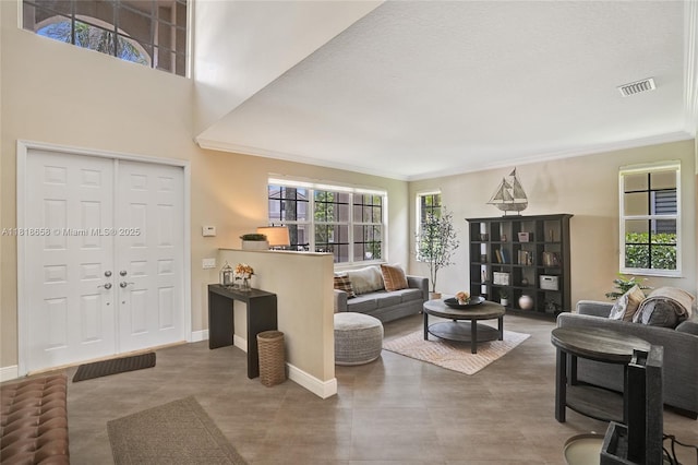 2509 Hunters Run Way, Weston, FL 33327 - living area featuring ornamental molding and baseboards