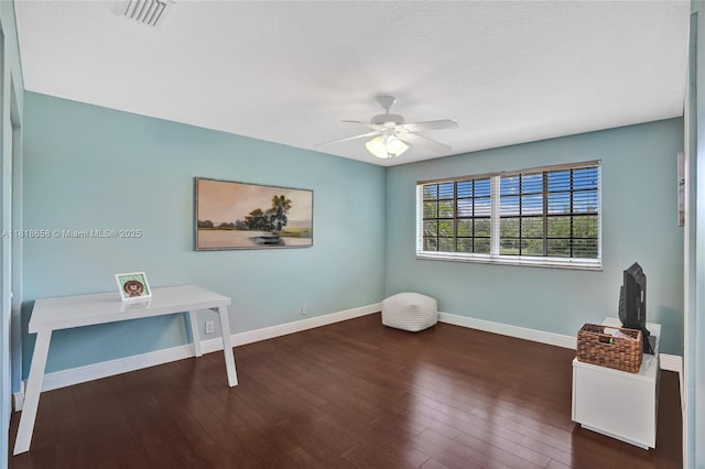 2509 Hunters Run Way, Weston, FL 33327 - unfurnished office featuring a ceiling fan and wood finished floors
