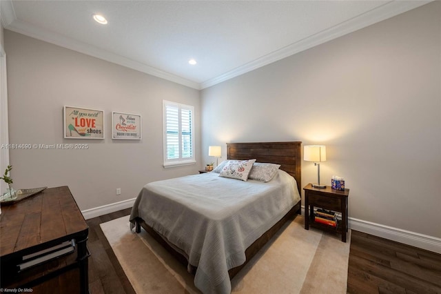 9368 Eden Roc Ct, Delray Beach, FL 33446 - bedroom with wood finished floors, baseboards, crown molding, and recessed lighting