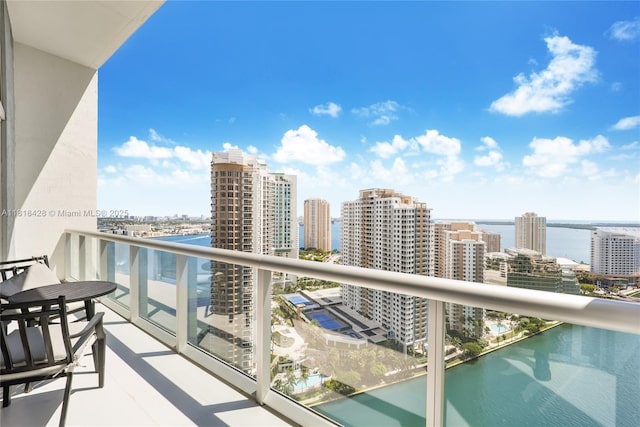 475 Brickell Ave Unit 2807, Miami, FL 33131 - balcony featuring a view of city and a water view