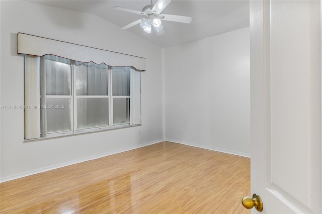 13148 SW 23rd St, Miramar, FL 33027 - unfurnished room with wood finished floors, lofted ceiling, and a ceiling fan