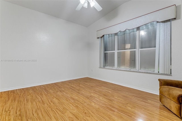 13148 SW 23rd St, Miramar, FL 33027 - empty room with light wood-style floors, lofted ceiling, and a ceiling fan