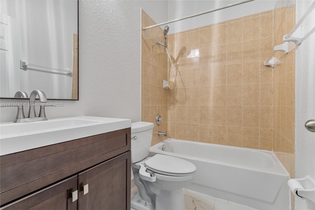 13148 SW 23rd St, Miramar, FL 33027 - full bathroom featuring  shower combination, vanity, and a textured wall